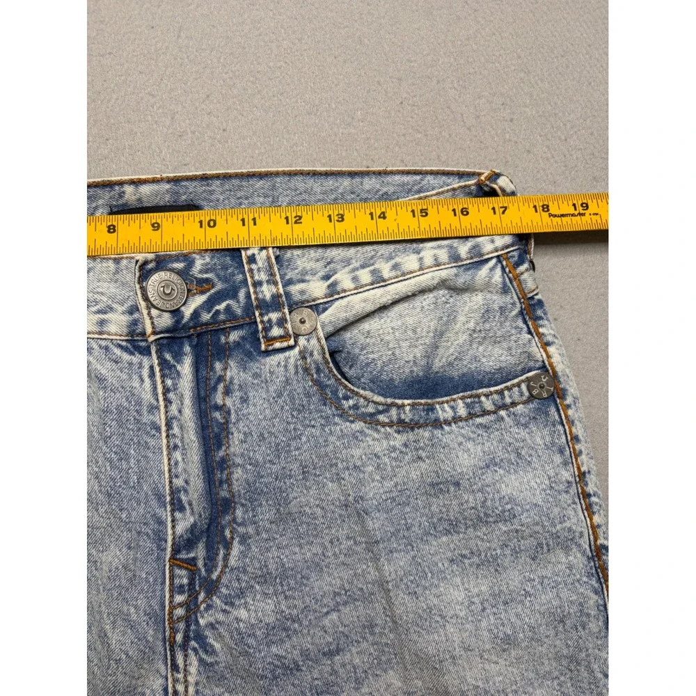 True Religion Jeans Mens 33 Blue Vinny Ultra Baggy Distressed Acid Wash Y2K